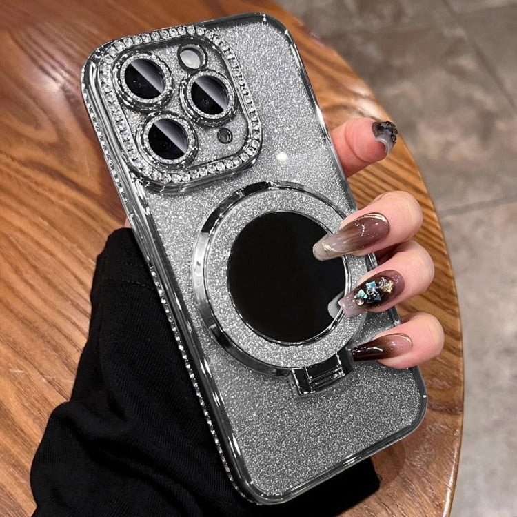 For iPhone 11 Pro Max Rhinestone Mirror Glitter MagSafe TPU Phone Case