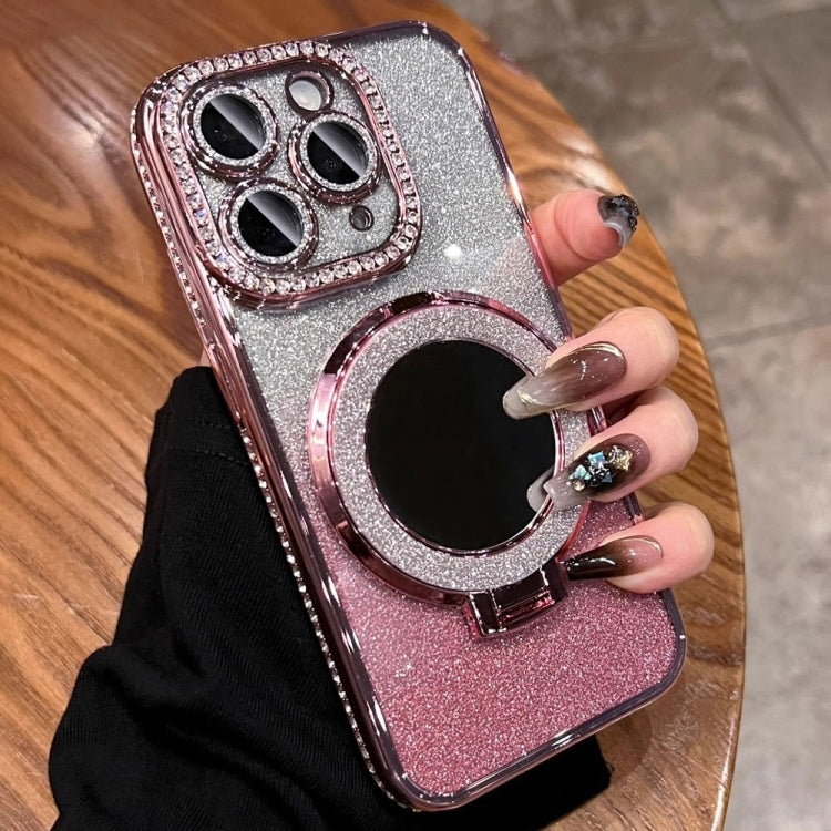 For iPhone 11 Pro Max Rhinestone Mirror Glitter MagSafe TPU Phone Case