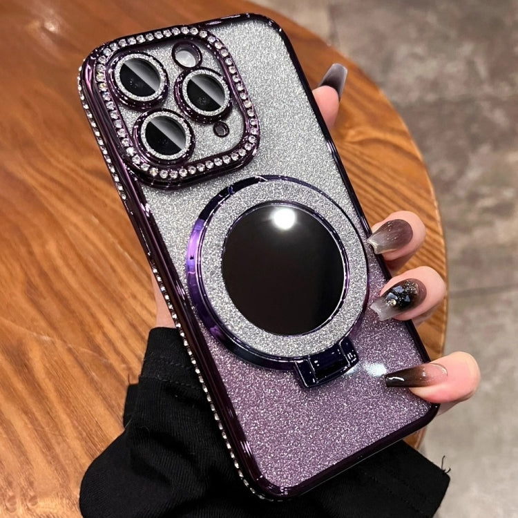 For iPhone 11 Pro Max Rhinestone Mirror Glitter MagSafe TPU Phone Case