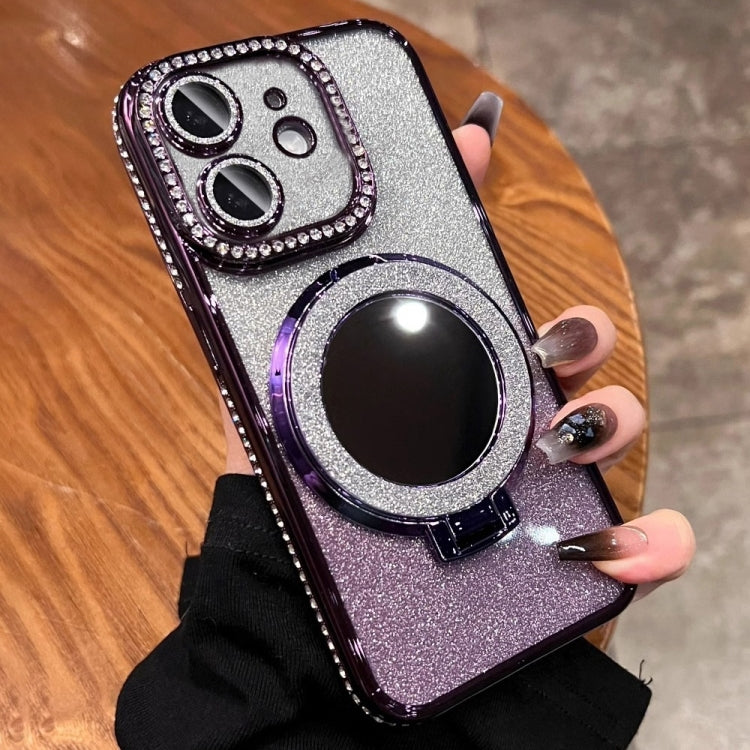 For iPhone 11 Rhinestone Mirror Glitter MagSafe TPU Phone Case