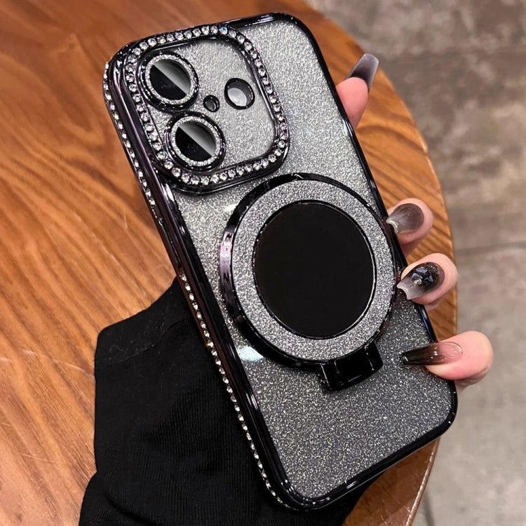For iPhone 16 Plus Rhinestone Mirror Glitter MagSafe TPU Phone Case