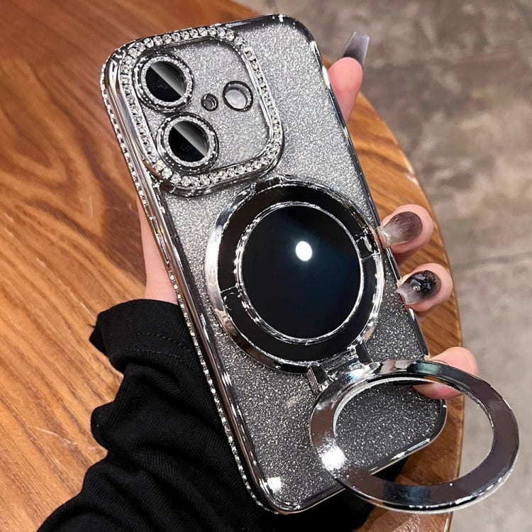 For iPhone 16 Plus Rhinestone Mirror Glitter MagSafe TPU Phone Case