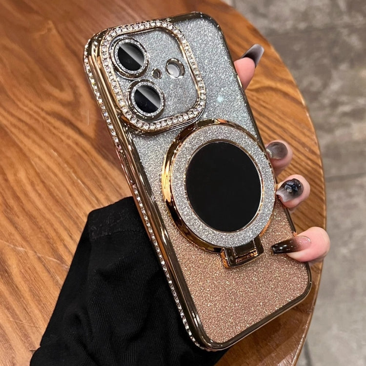 For iPhone 16 Plus Rhinestone Mirror Glitter MagSafe TPU Phone Case