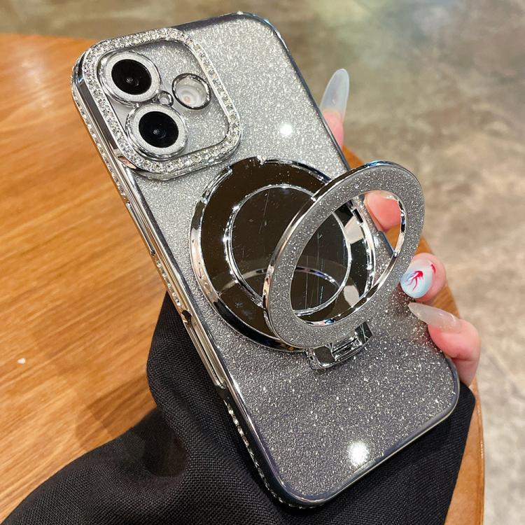 For iPhone 17 Rhinestone Mirror Glitter MagSafe TPU Phone Case