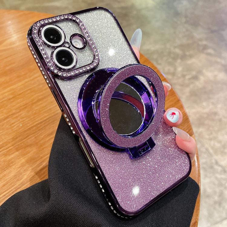 For iPhone 17 Rhinestone Mirror Glitter MagSafe TPU Phone Case
