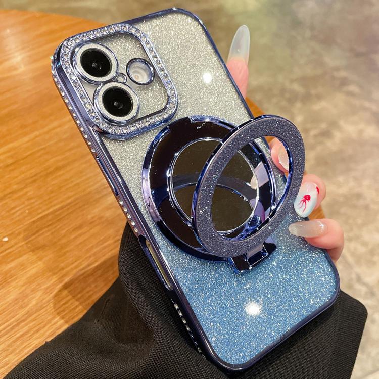 For iPhone 17 Rhinestone Mirror Glitter MagSafe TPU Phone Case
