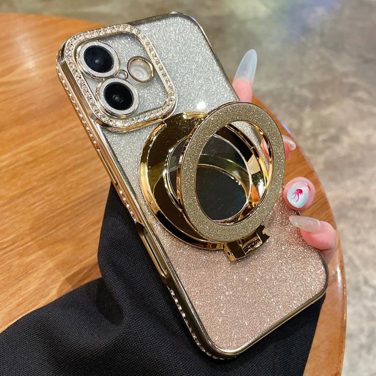 For iPhone 17 Rhinestone Mirror Glitter MagSafe TPU Phone Case