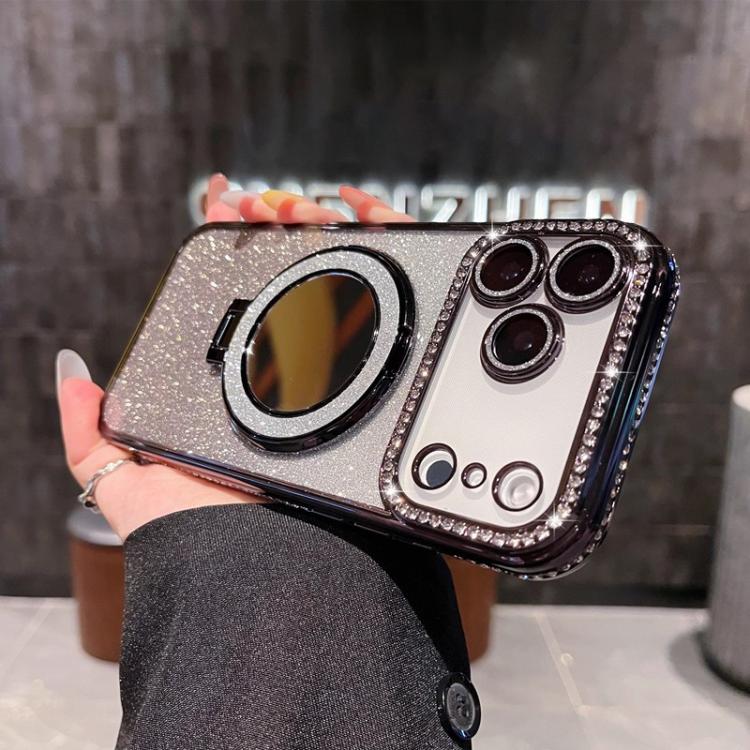 For iPhone 17 Pro Rhinestone Mirror Glitter MagSafe TPU Phone Case