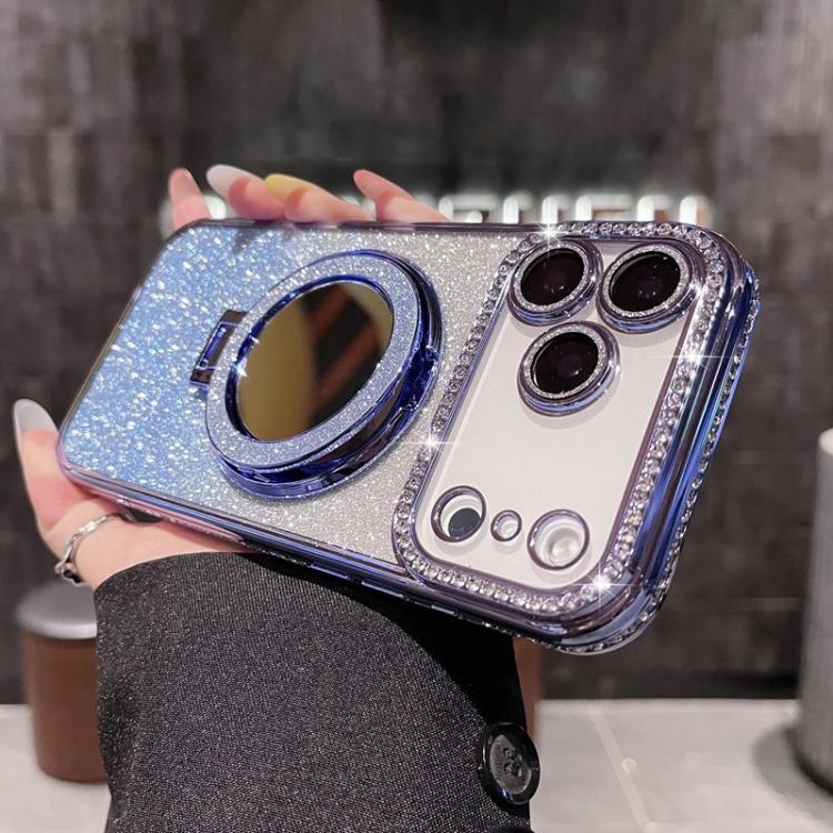 For iPhone 17 Pro Rhinestone Mirror Glitter MagSafe TPU Phone Case