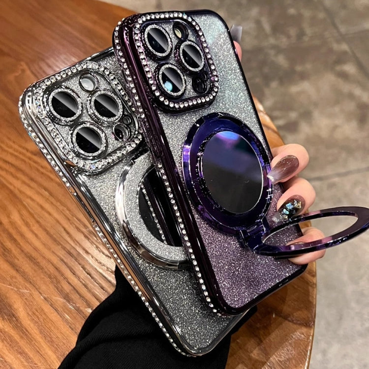 For iPhone 14 Pro Rhinestone Mirror Glitter MagSafe TPU Phone Case