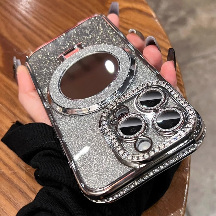 For iPhone 14 Pro Rhinestone Mirror Glitter MagSafe TPU Phone Case