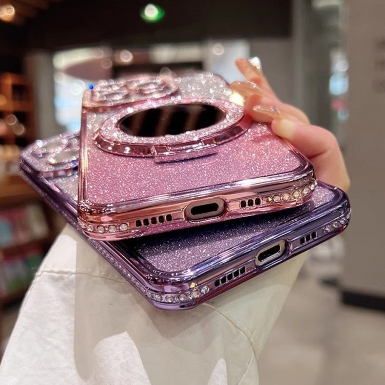 For iPhone 17 Pro Rhinestone Mirror Glitter MagSafe TPU Phone Case