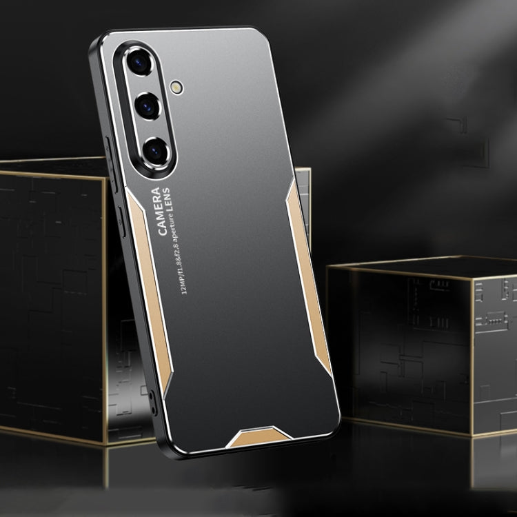 For Galaxy S24 FE 5G Blade Series TPU Hybrid Metal Phone Case
