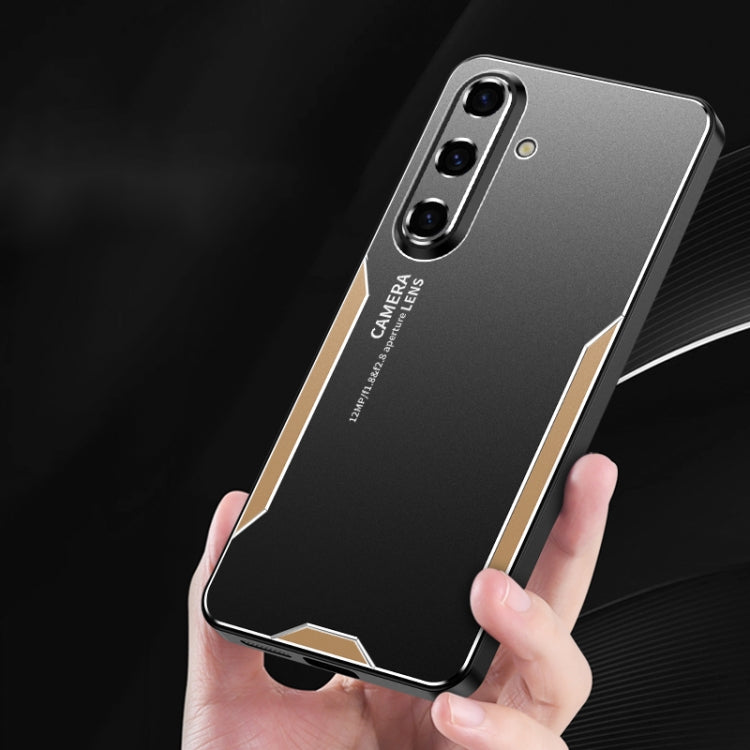 For Galaxy S24 FE 5G Blade Series TPU Hybrid Metal Phone Case