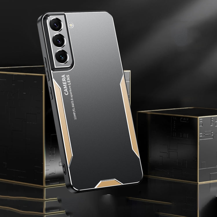 For Galaxy S21 FE 5G Blade Series TPU Hybrid Metal Phone Case