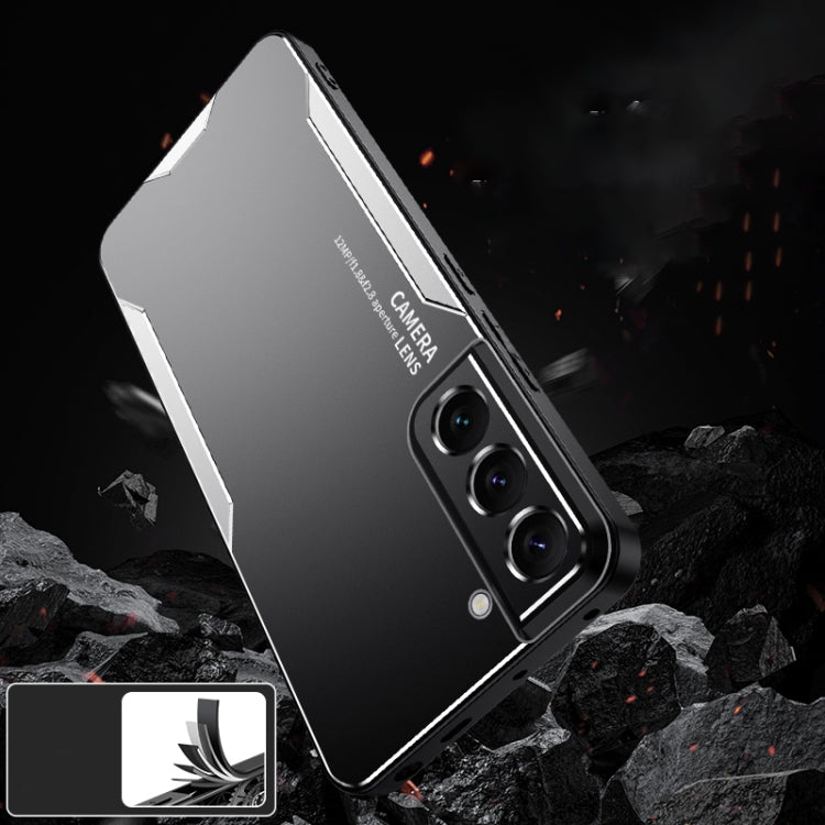 For Galaxy S21 FE 5G Blade Series TPU Hybrid Metal Phone Case