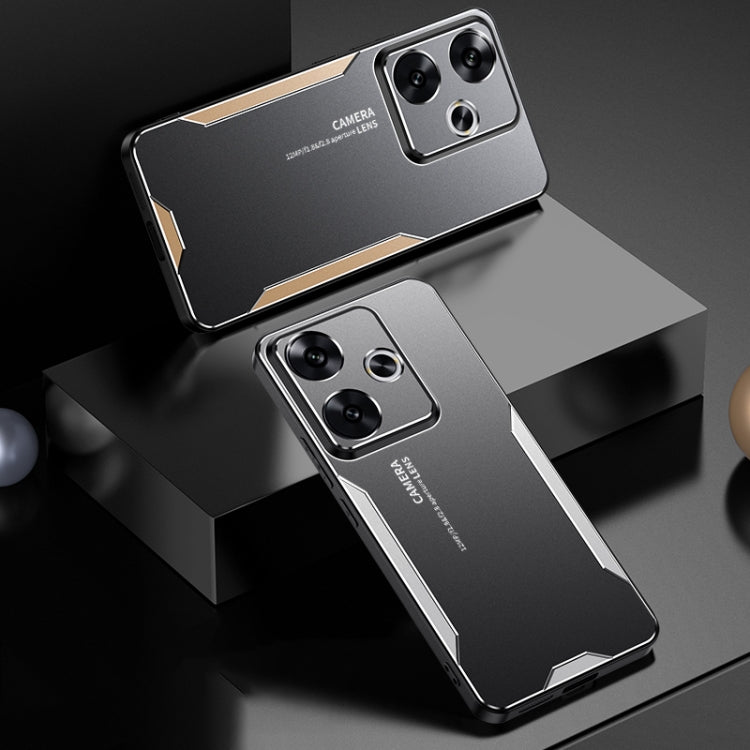 For Xiaomi Redmi Note 13R Blade Series TPU Hybrid Metal Phone Case