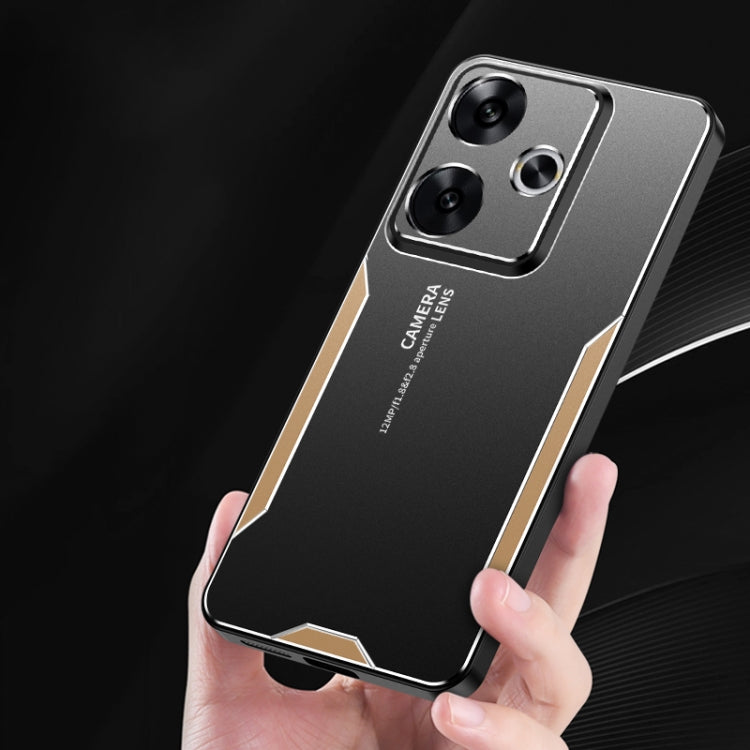 For Xiaomi Redmi Note 13R Blade Series TPU Hybrid Metal Phone Case