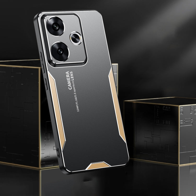 For Xiaomi Redmi Note 13R Blade Series TPU Hybrid Metal Phone Case
