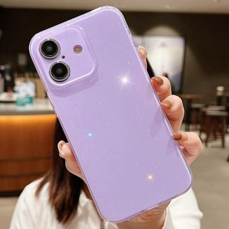 For iPhone 16 Plus Jelly Glitter Solid Color TPU Phone Case