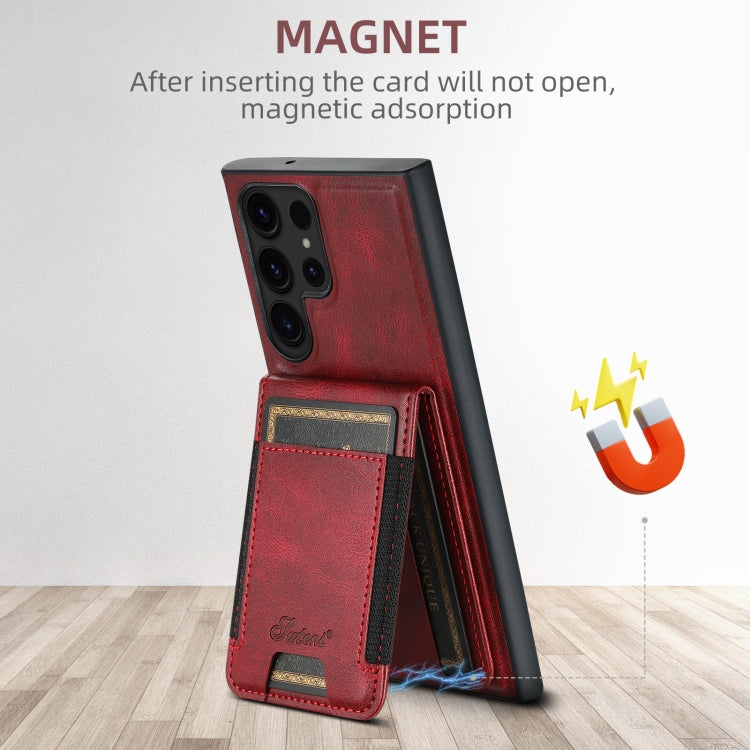 For Samsung Galaxy S24+ 5G Suteni H17 Oil Eax Leather MagSafe Detachable Wallet Phone Case
