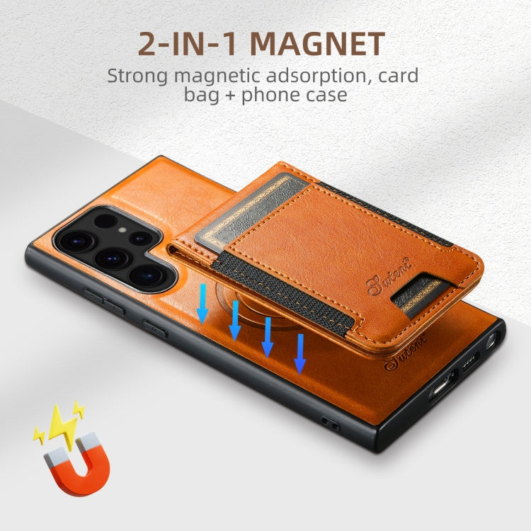 For Samsung Galaxy Note20 Ultra Suteni H17 Oil Eax Leather MagSafe Detachable Wallet Phone Case