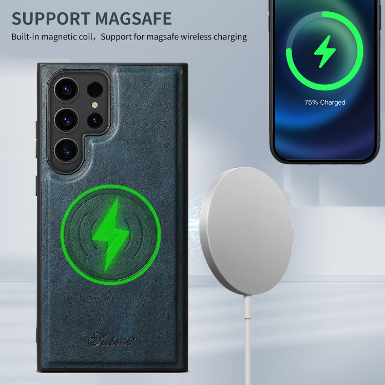 For Samsung Galaxy Note20 Ultra Suteni H17 Oil Eax Leather MagSafe Detachable Wallet Phone Case