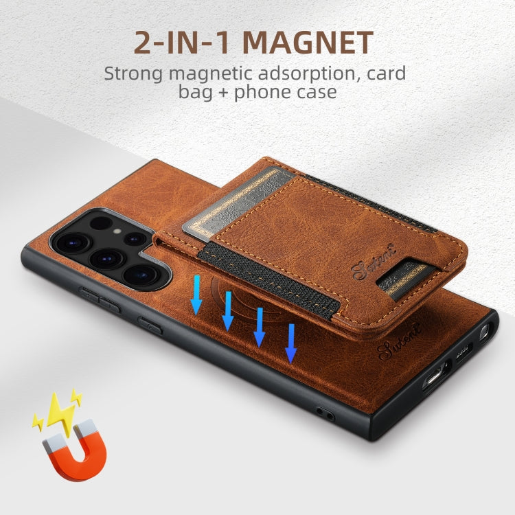 For Samsung Galaxy S24 5G Suteni H17 Litchi Texture Leather MagSafe Detachable Wallet Phone Case