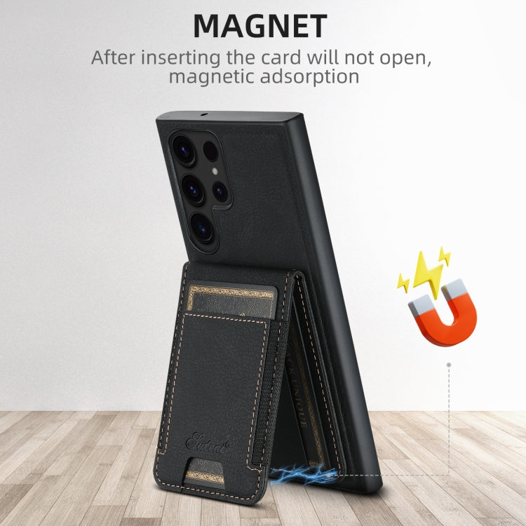 For Samsung Galaxy Note20 Ultra Suteni H17 Litchi Texture Leather MagSafe Detachable Wallet Phone Case