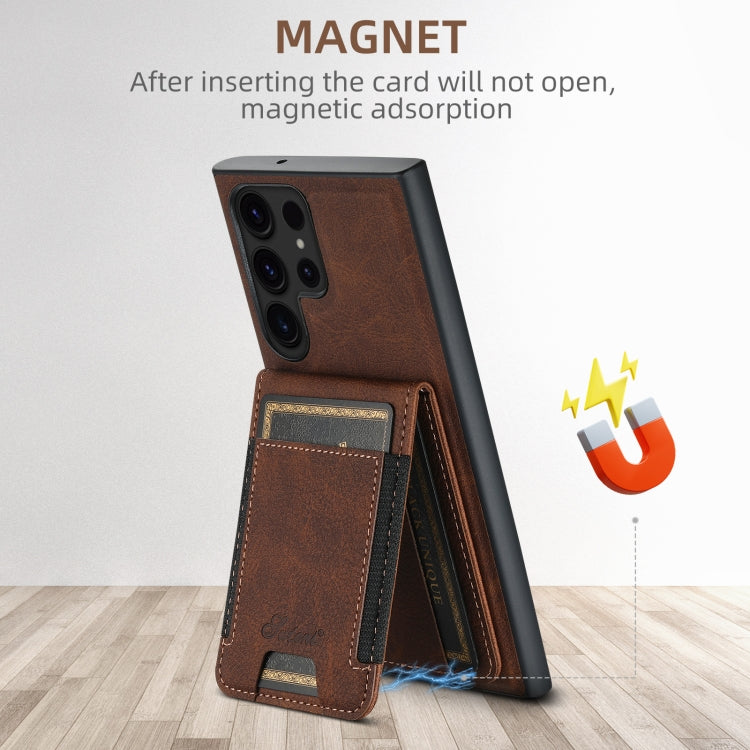 For Samsung Galaxy Note20 Suteni H17 Litchi Texture Leather MagSafe Detachable Wallet Phone Case