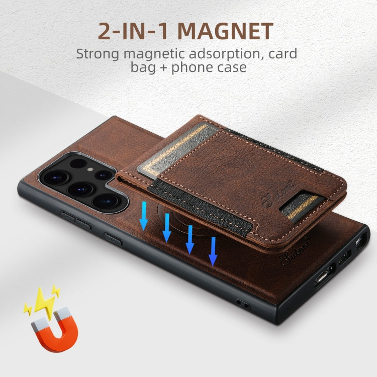 For Samsung Galaxy Note20 Suteni H17 Litchi Texture Leather MagSafe Detachable Wallet Phone Case