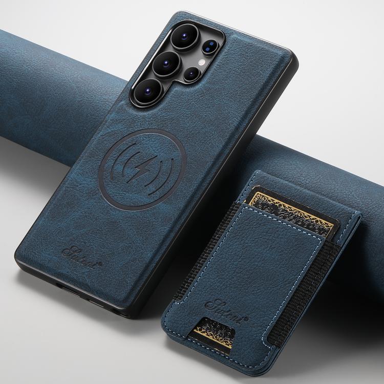 For Samsung Galaxy S25 Ultra 5G Suteni H17 Litchi Texture Leather MagSafe Detachable Wallet Phone Case