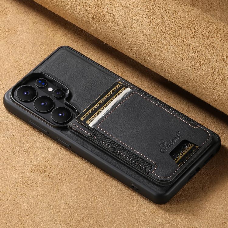For Samsung Galaxy S26+ 5G Suteni H17 Litchi Texture Leather MagSafe Detachable Wallet Phone Case