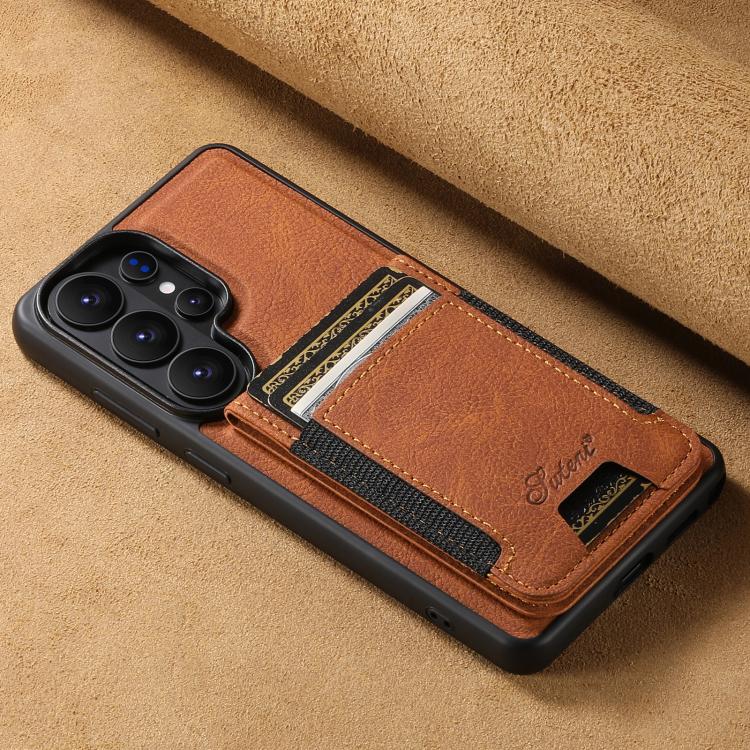 For Samsung Galaxy S26+ 5G Suteni H17 Litchi Texture Leather MagSafe Detachable Wallet Phone Case
