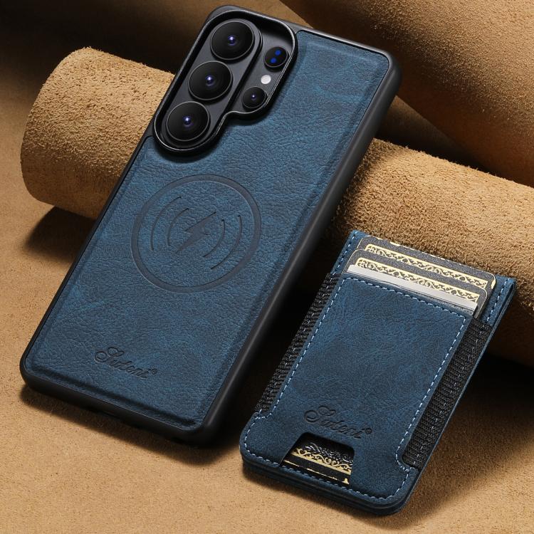 For Samsung Galaxy S26+ 5G Suteni H17 Litchi Texture Leather MagSafe Detachable Wallet Phone Case