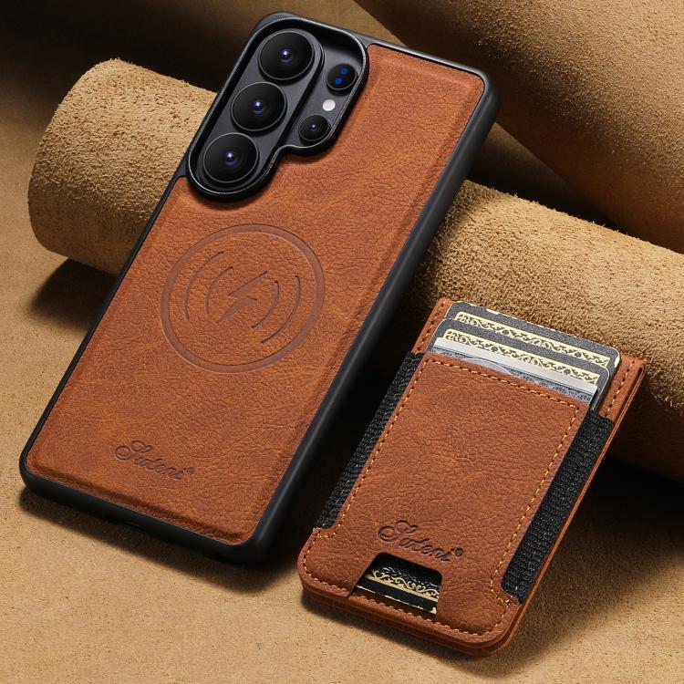 For Samsung Galaxy S26 Ultra 5G Suteni H17 Litchi Texture Leather MagSafe Detachable Wallet Phone Case