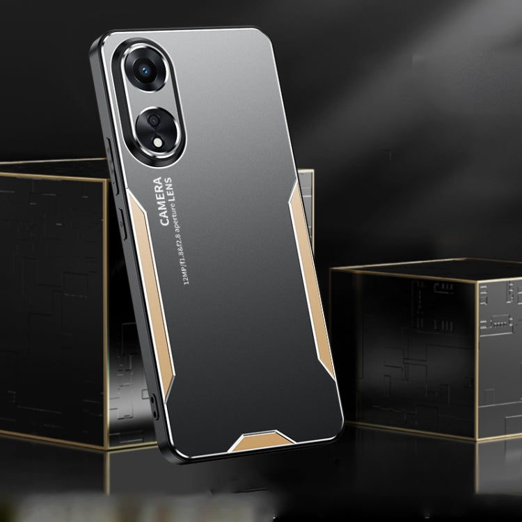 For OPPO A1 Blade Series TPU Hybrid Metal Phone Case