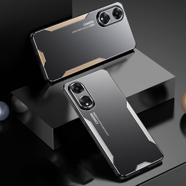 For OPPO A58 4G Blade Series TPU Hybrid Metal Phone Case