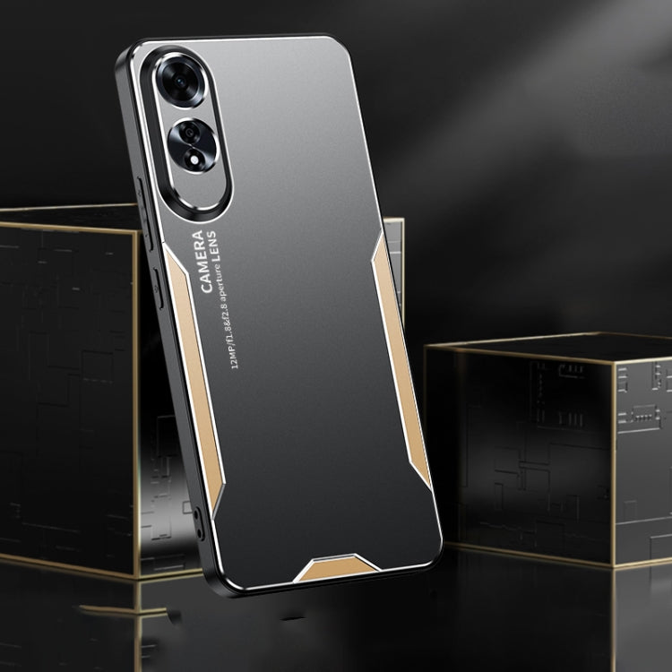 For OPPO A60 4G Blade Series TPU Hybrid Metal Phone Case