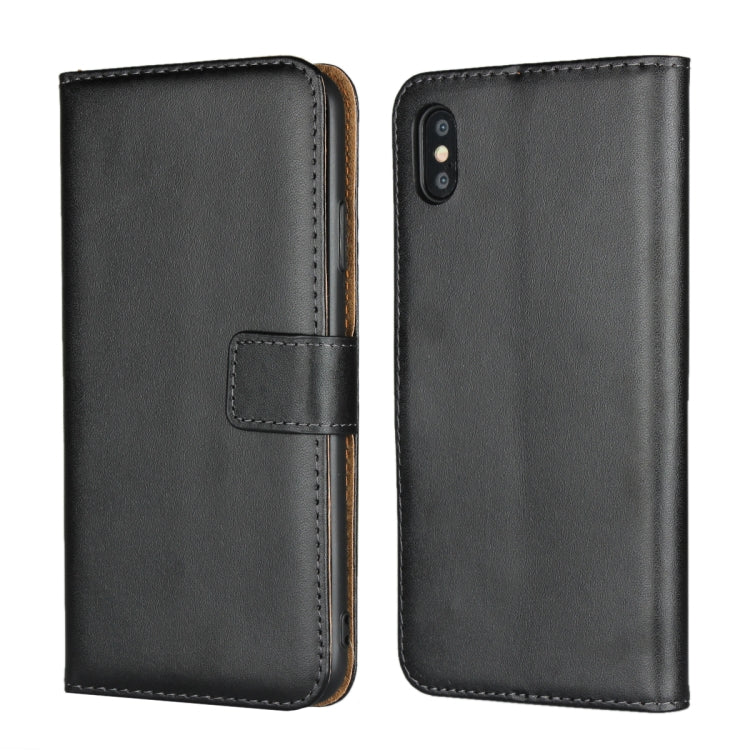 For iPhone XS Max Leather Horizontal Flip with Magnetic Clasp and Bracket and Card Slot and Wallet