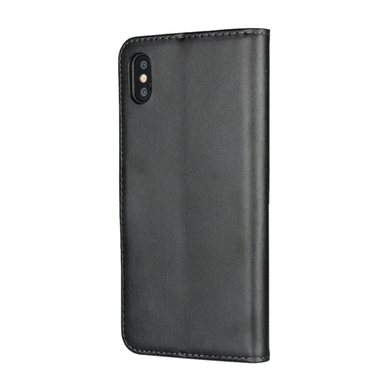 For iPhone XS Max Leather Horizontal Flip with Magnetic Clasp and Bracket and Card Slot and Wallet