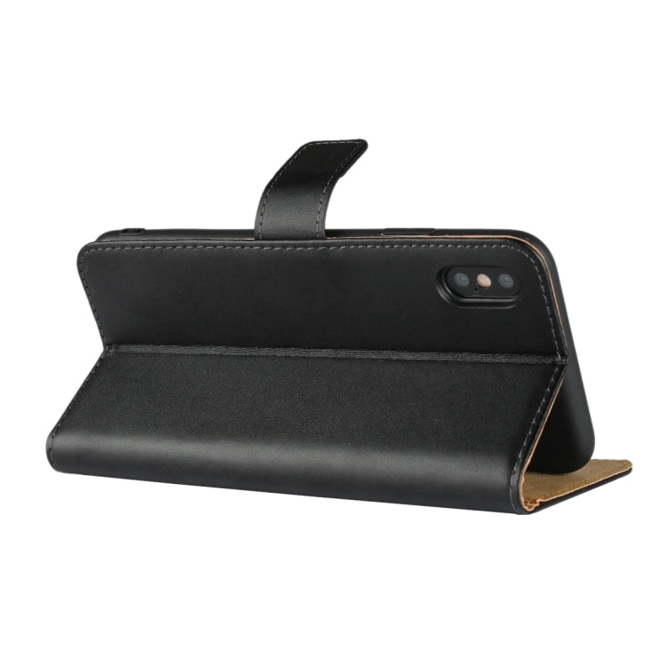 For iPhone XS Max Leather Horizontal Flip with Magnetic Clasp and Bracket and Card Slot and Wallet
