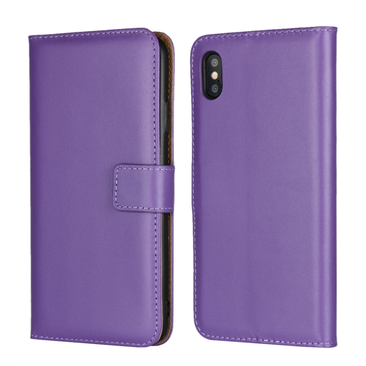 For iPhone XS Max Leather Horizontal Flip with Magnetic Clasp and Bracket and Card Slot and Wallet