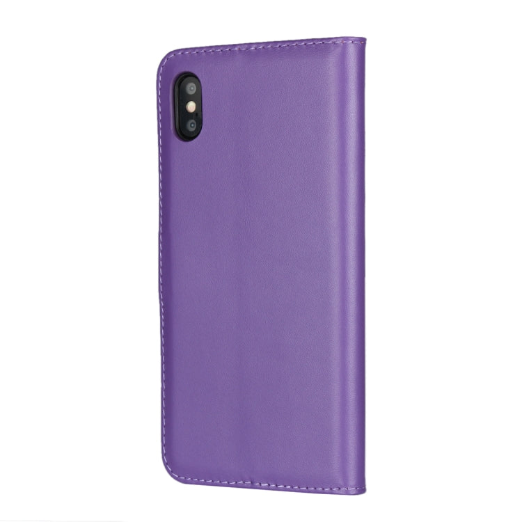 For iPhone XS Max Leather Horizontal Flip with Magnetic Clasp and Bracket and Card Slot and Wallet