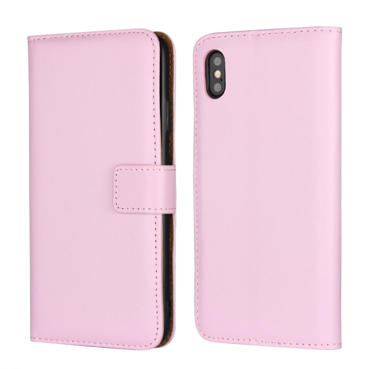 For iPhone XS Max Leather Horizontal Flip with Magnetic Clasp and Bracket and Card Slot and Wallet