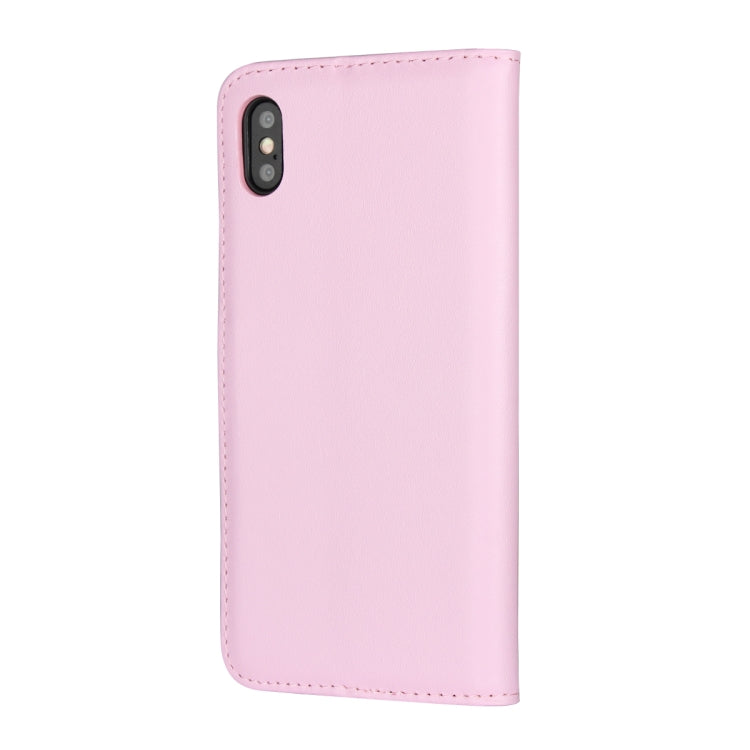 For iPhone XS Max Leather Horizontal Flip with Magnetic Clasp and Bracket and Card Slot and Wallet