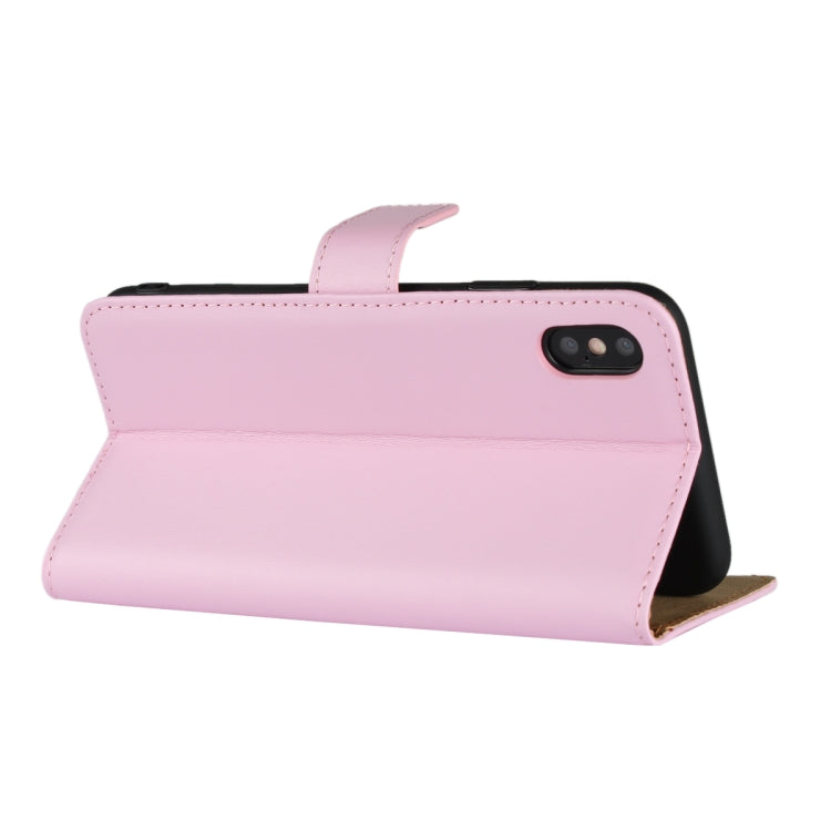 For iPhone XS Max Leather Horizontal Flip with Magnetic Clasp and Bracket and Card Slot and Wallet