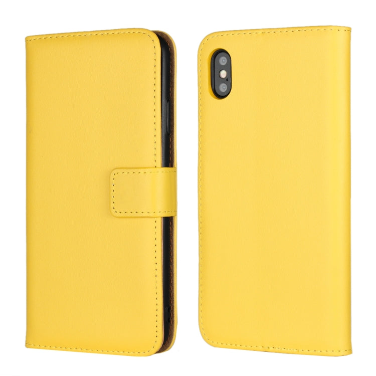For iPhone XS Max Leather Horizontal Flip with Magnetic Clasp and Bracket and Card Slot and Wallet
