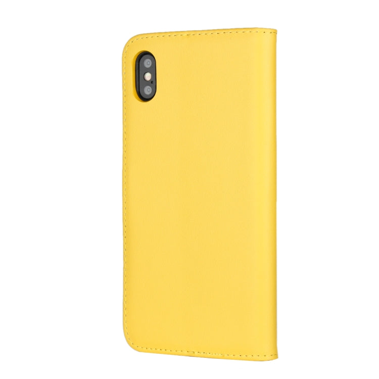 For iPhone XS Max Leather Horizontal Flip with Magnetic Clasp and Bracket and Card Slot and Wallet