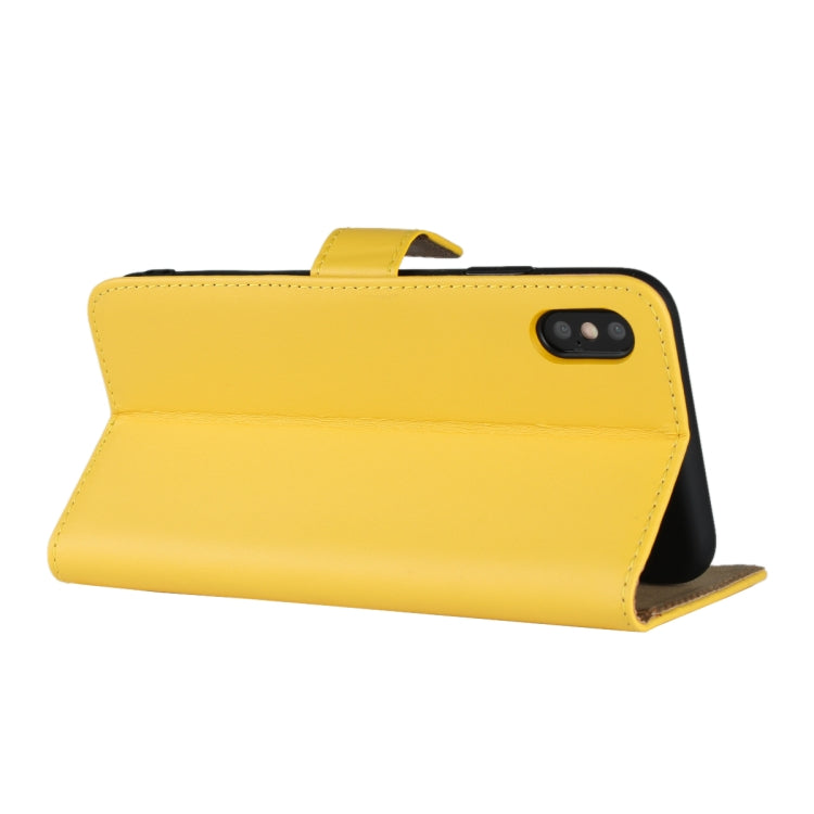 For iPhone XS Max Leather Horizontal Flip with Magnetic Clasp and Bracket and Card Slot and Wallet